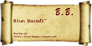 Blun Bazsó névjegykártya